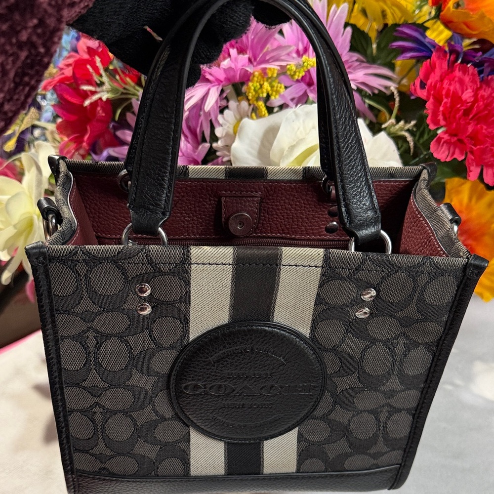 Coach Black and Brown Tote Bag EUC